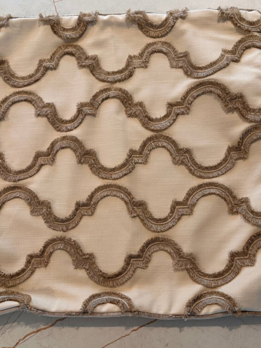 Cream & Fringe Geometric Pillow Cover
